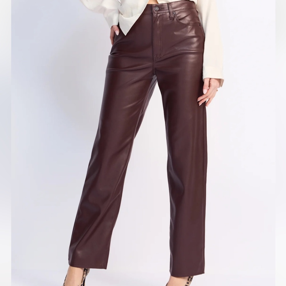 Pistola Cassie High Rise Straight Faux Leather Pants - 28